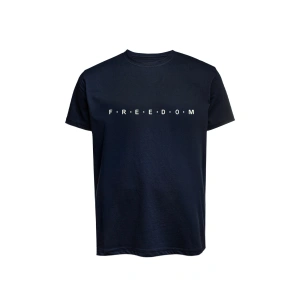 Unisex Freedom Yazılı Baskılı Tişört Pamuk Penye Süprem Basic