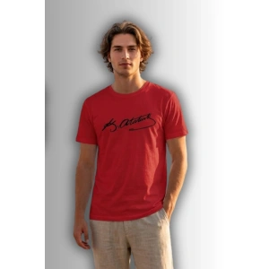 Özel Tasarım Atatürk İmzalı Tshirt - %100 Pamuk Penye Süprem Sıfır Yaka Unisex