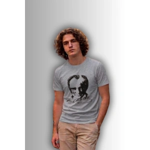 Özel Tasarım Atatürk Rölye ve İmzalı Tshirt - %100 Pamuk Penye Süprem Sıfır Yaka Unisex