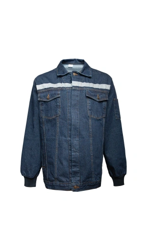 Yazlık Reflektörlü Kot Ceket Erkek Rahat Kesim Denim Ceket