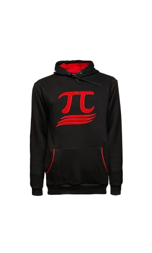 3 İplik Kapüşonlu Sweatshirt Pi Sayısı İşlemeli Unisex Rahat Kalıp
