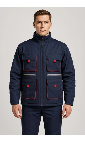 Lacivert 7/7 Gabardin Kumaş Teknik Mont Kışlık Dayanıklı Tasarım