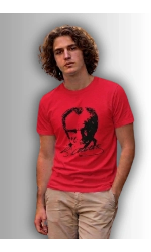 Özel Tasarım Atatürk Rölye ve İmzalı Tshirt - %100 Pamuk Penye Süprem Sıfır Yaka Unisex