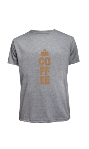 Unisex Coffee Yazılı Baskılı Tişört Pamuk Penye Süprem Basic