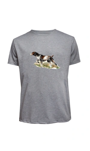 Unisex Av Köpeği Baskılı Tişört Pamuk Penye Süprem Basic