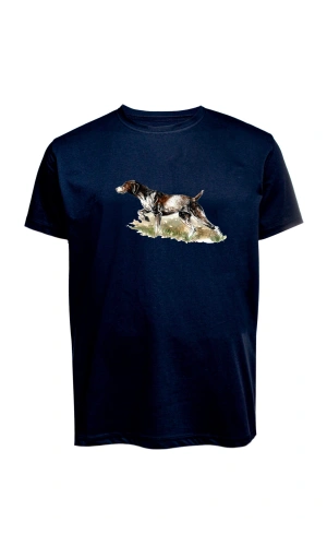 Unisex Av Köpeği Baskılı Tişört Pamuk Penye Süprem Basic