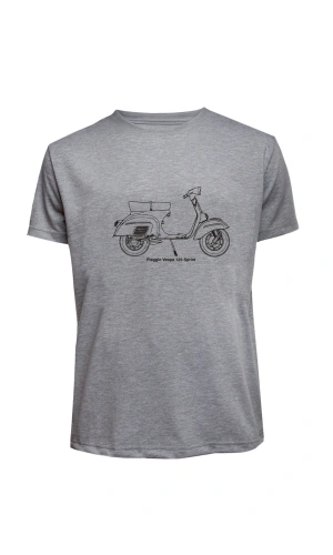 Unisex Vespa Baskılı Tişört Pamuk Penye Süprem Basic