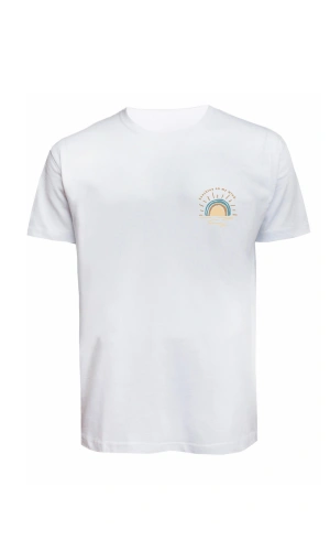 Unisex 0 Yaka Tişört Sunshine On My Mind Yazısı Baskılı Compact Penye Rahat Model