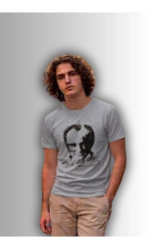 Özel Tasarım Atatürk Rölye ve İmzalı Tshirt - %100 Pamuk Penye Süprem Sıfır Yaka Unisex