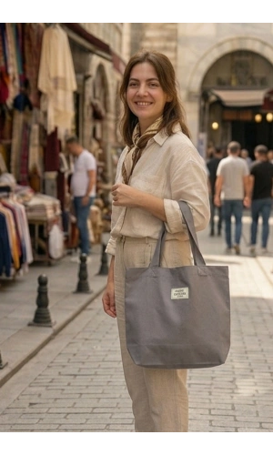 El Yapımı Bez Çanta Kanvas Tote Bag Kadın Günlük Şık Kullanım