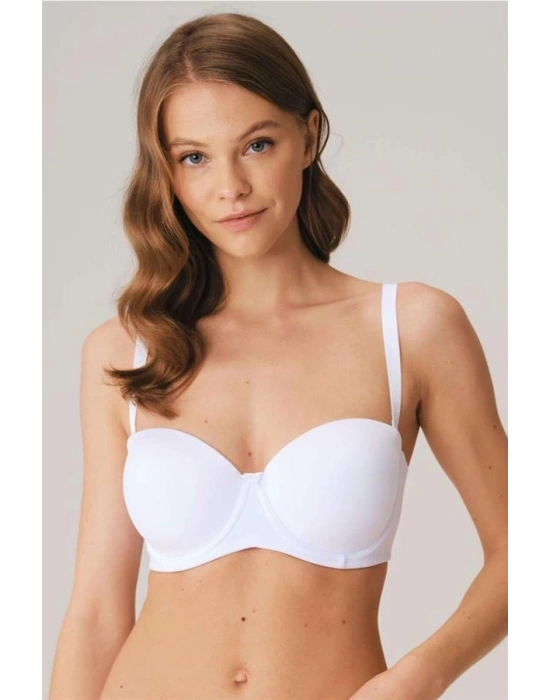 Amora Secret Balenli Desteksiz Dolgusuz Askısız Straplez Yumuşak Süngerli Günlük Klasik T-Shirt Sütyeni