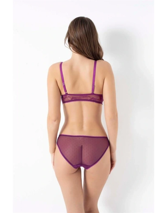 Amora Secret Balensiz Desteksiz Dolgusuz Dantelli Bralet Sütyen ve Slip Takım