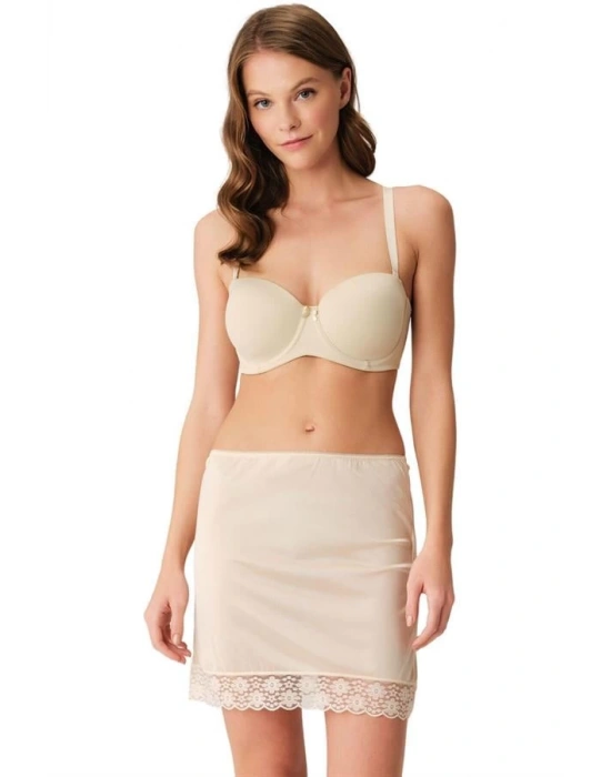 Amora Secret Kadın Polyamid Kumaşlı Dantelli Diz Üstü Kısa Etek Altı Jüpon (0614)