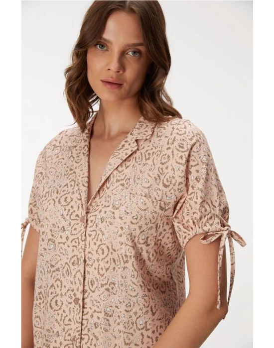 özel tasarım 11369 Kadın Kısa Kol Gömlek ve Şort Takım