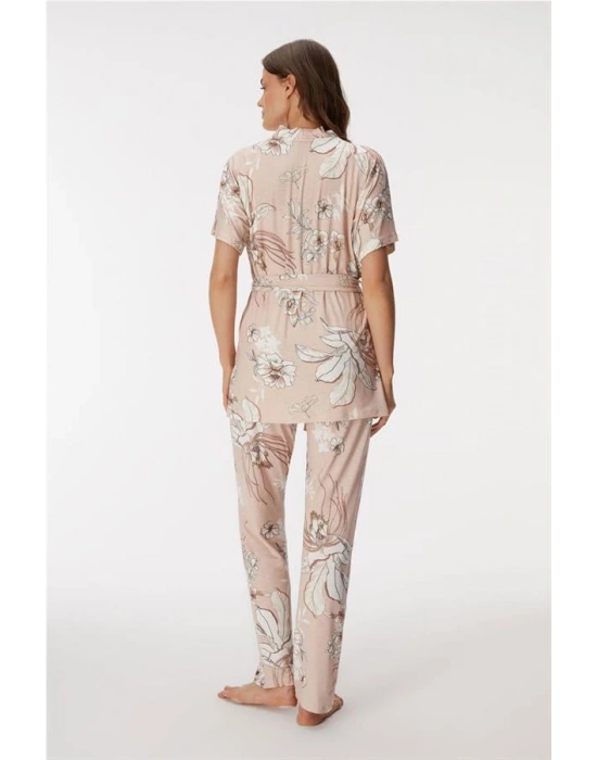 özel tasarım 11398 Kadın Sabahlık, Bralet ve Pantolon Takım