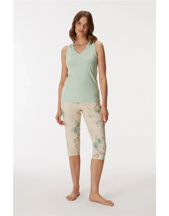 özel tasarım 11412 Kadın Atlet ve Kapri Pantolon Takım