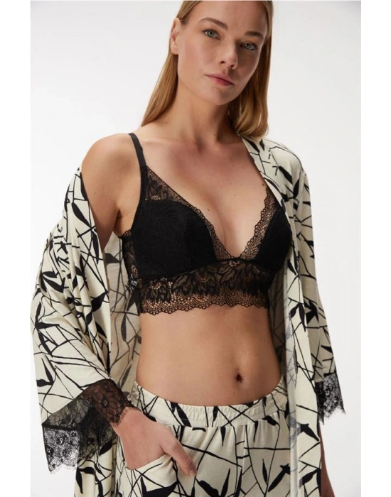 özel tasarım 11496 Kadın Sabahlık, Bralet ve Pantolon Takım