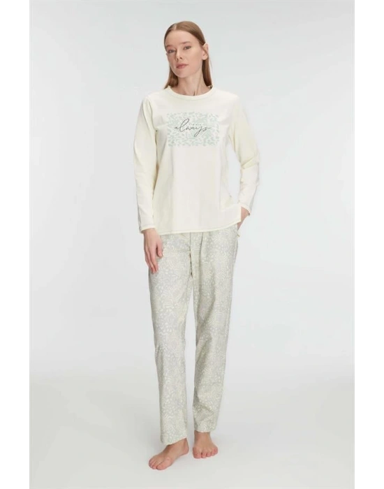 özel tasarım Amora Secret 11295 Kadın Pamuklu Uzun Kol Pijama Takımı