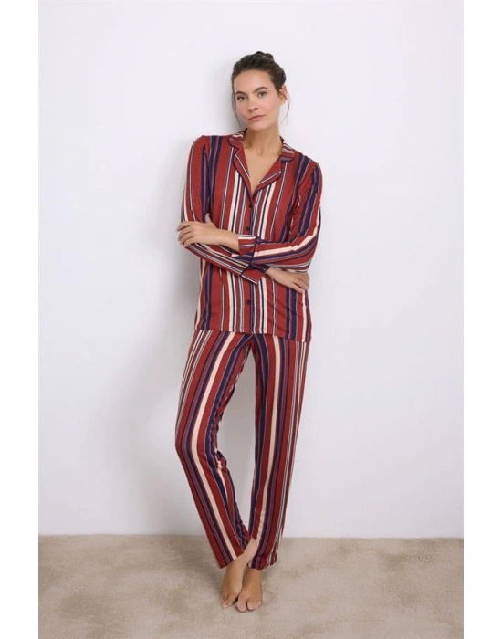 özel tasarım Kadın Uzun Kol Gömlek ve Pantolon Takım ( 11578 )