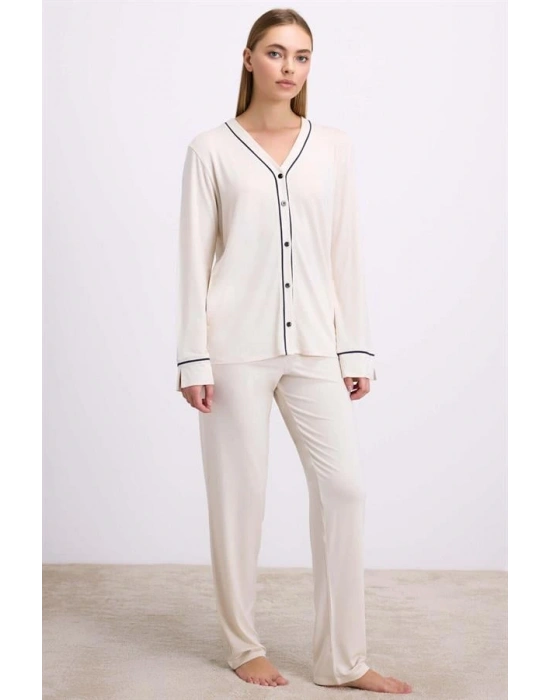 özel tasarım Kadın Uzun Kol Gömlek ve Pantolon Takım ( 11614 )