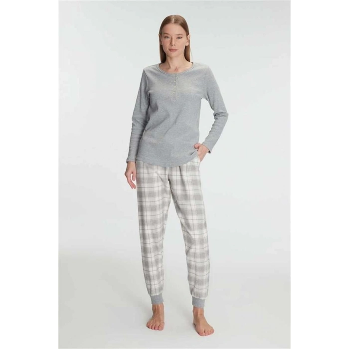 AMORA SECRET KADIN PAMUKLU UZUN KOL PIJAMA TAKIMI