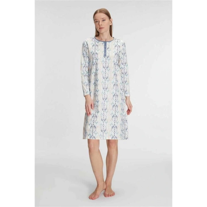 AMORA SECRET KADIN PAMUKLU UZUN KOLLU GECELIK