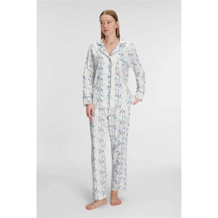 AMORA SECRET KADIN PAMUKLU UZUN KOL GÖMLEKLI PIJAMA TAKIMI