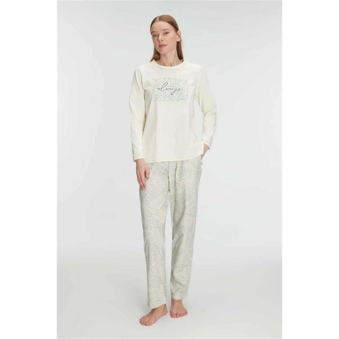 AMORA SECRET KADIN PAMUKLU UZUN KOL PIJAMA TAKIMI