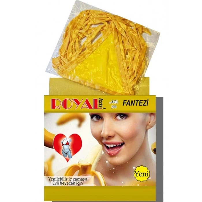 Amora Secret  Fantezi Tüketilebilen Yenilebilir Muz Aromalı İç Çamaşırı Takımı Kadın İç Giyim Rahat Kullanım