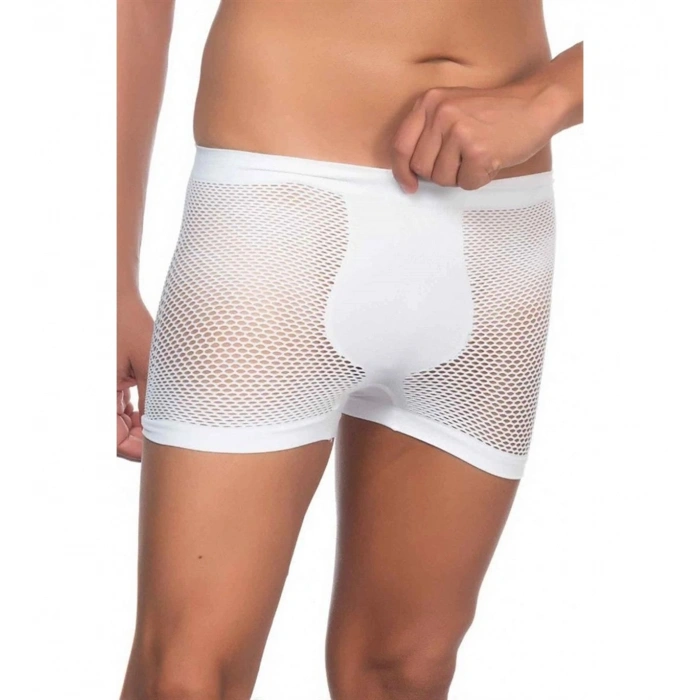 Amora Secret  Beyaz Mı Emay 2106 Fileli Soft Erkek Boxer Kadın İç Giyim Şık Tasarım