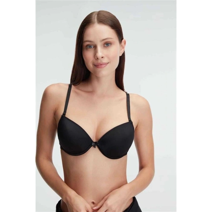 Amora Secret  Balenli Destekli Dolgulu Askıları Çıkabilen İnce Mideli Günlük Klasik T-shirt Sütyeni
