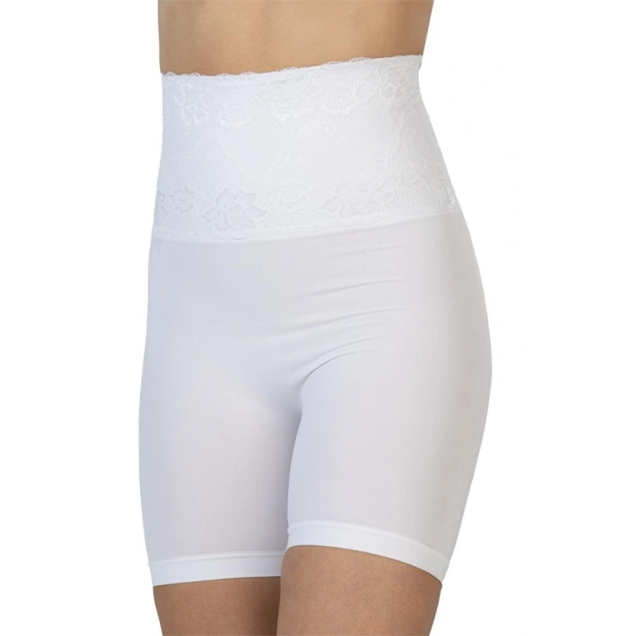 Amora Secret  Beyaz Mı Emay 2091 Önü Dantelli Yüksek Bel Boxer Korse