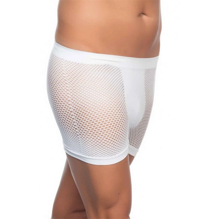 Beyaz Mı Emay Fileli Soft Erkek Boxer | Şık ve Kalit