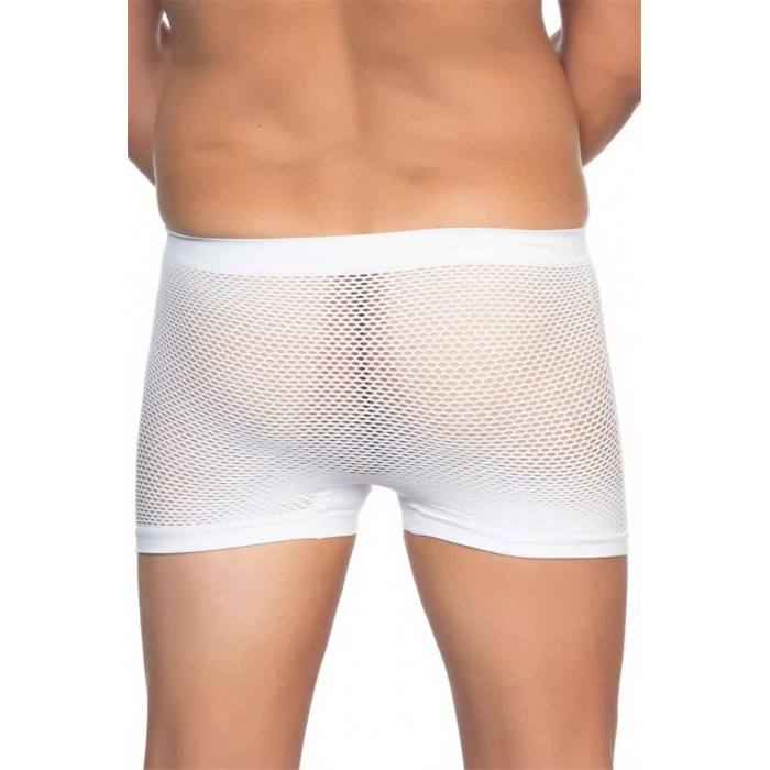 Beyaz Mı Emay Fileli Soft Erkek Boxer | Şık ve Kalit