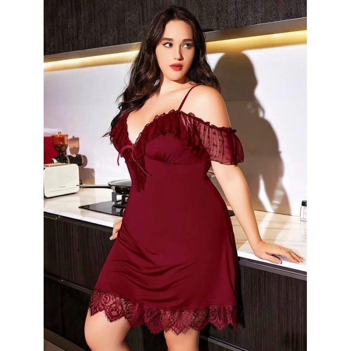 AMORA SECRET Dantel Gecelik Mor