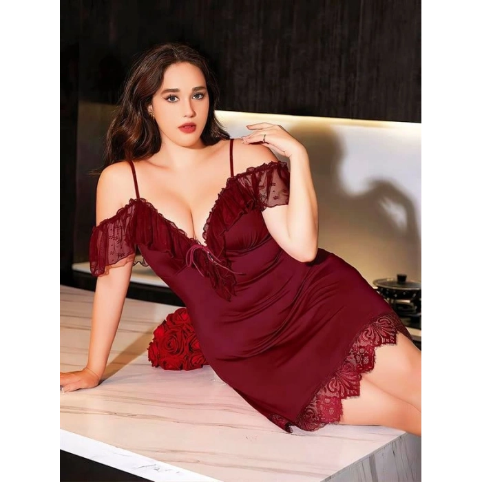 AMORA SECRET Dantel Gecelik Mor