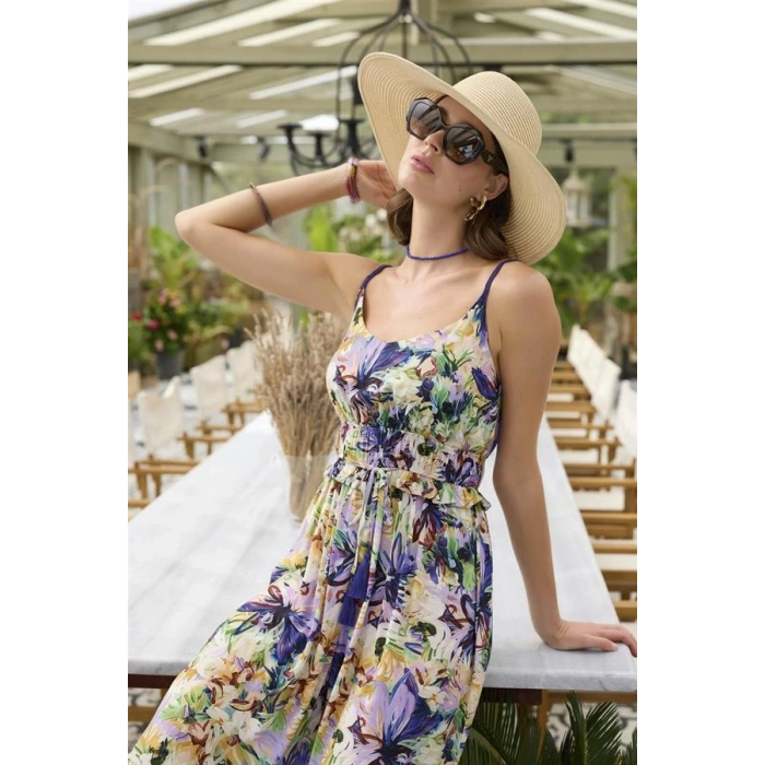 Amora Secret  Çiçek Ve Yaprak Desenli İp Askılı Tulum