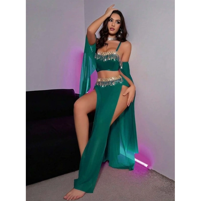 Amora Secret Özel Tasarım Yeşil Dansöz Kostümü