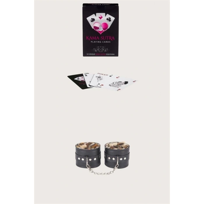Amora Secret  Sexy Görselli Oyun Kartı  Sutra Leopar Kelepçe Set