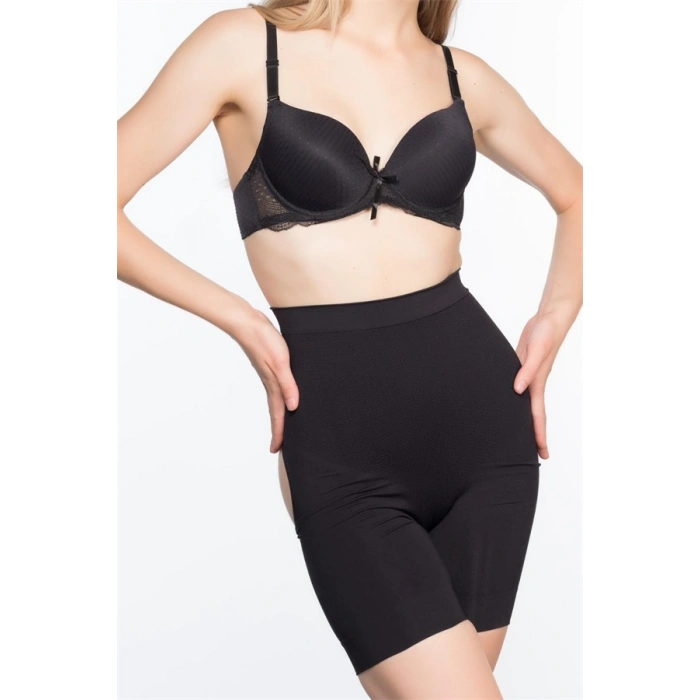 Amora Secret  Siyah Mı Emay 2032 Popo Açık Masajlı Boxer Korse