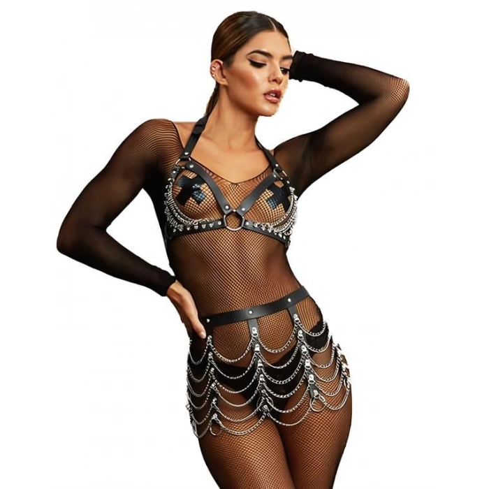 Amora Secret  Zincir Detaylı Fantezi Harness Aksesuar