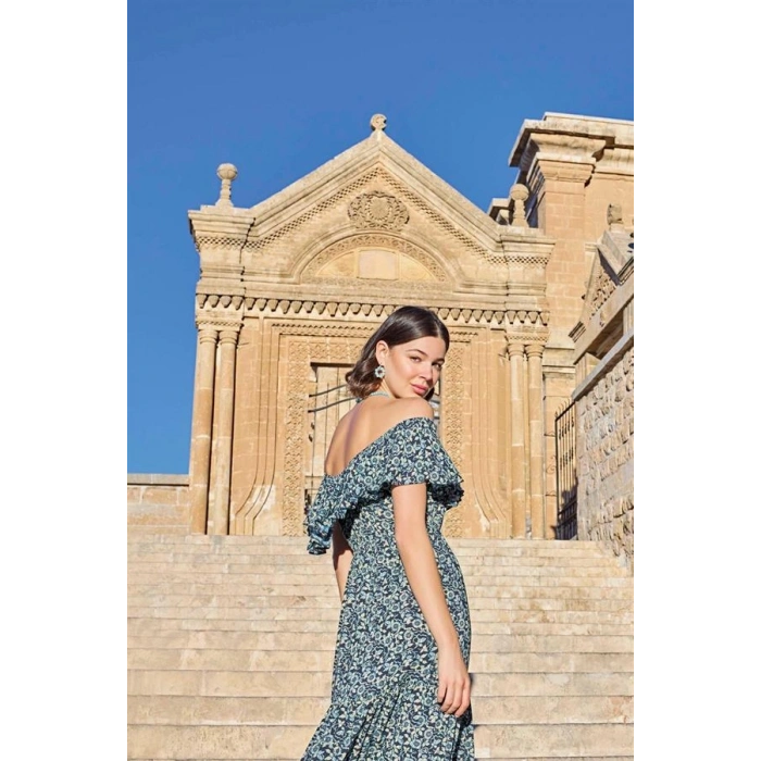 AMORA SECRET ÇIÇEK DESENLI ELBISE