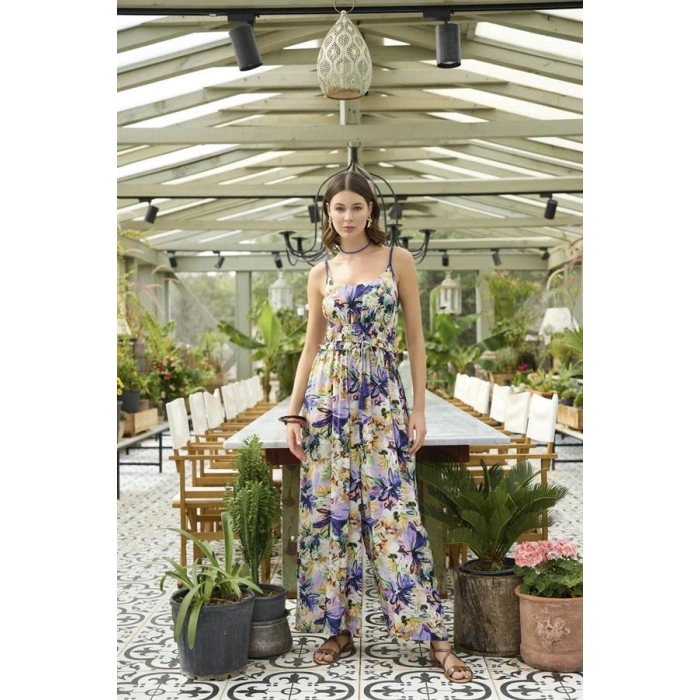 AMORA SECRET ÇIÇEK VE YAPRAK DESENLI IP ASKILI TULUM