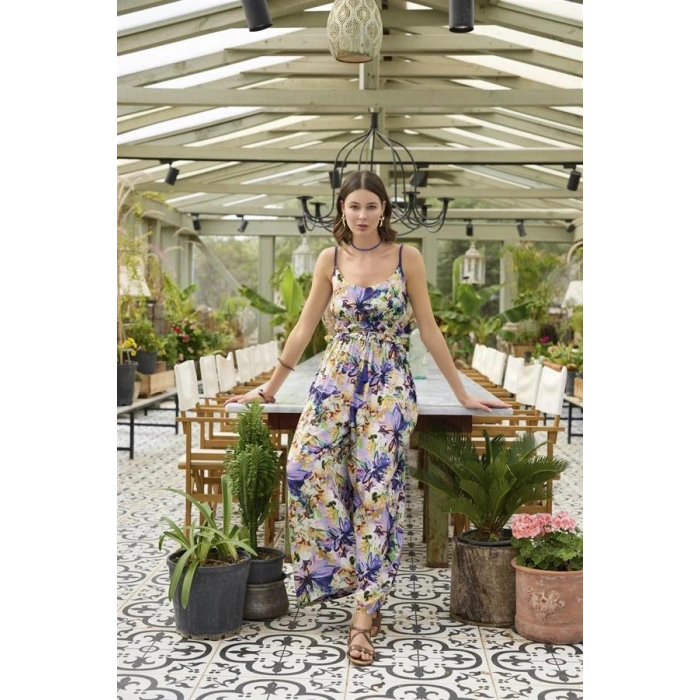 AMORA SECRET ÇIÇEK VE YAPRAK DESENLI IP ASKILI TULUM