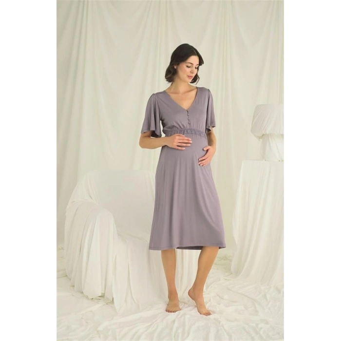 AMORA SECRET DANTELLI ÖNÜ DÜĞMELI HAMILE LOHUSA GECELIK