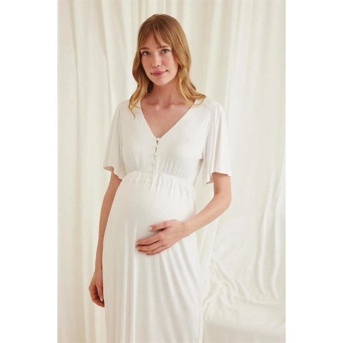 AMORA SECRET DANTELLI ÖNÜ DÜĞMELI HAMILE LOHUSA GECELIK