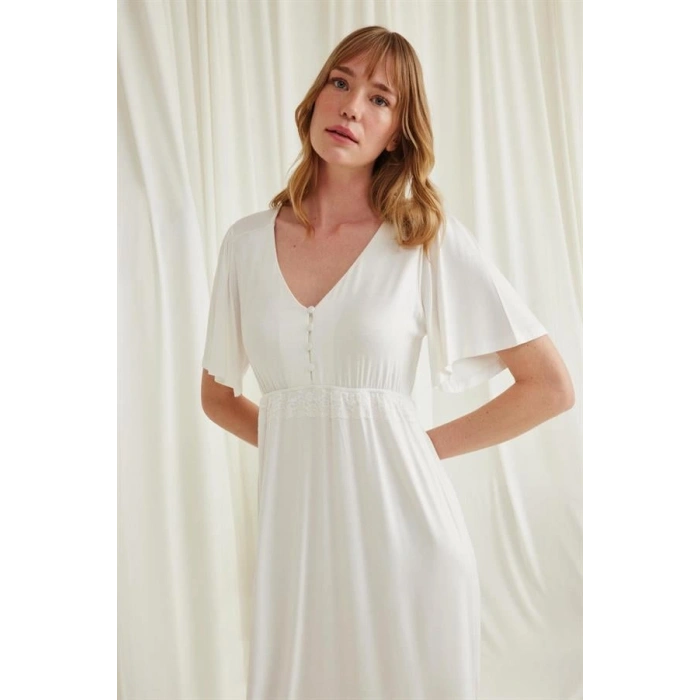 AMORA SECRET DANTELLI ÖNÜ DÜĞMELI HAMILE LOHUSA GECELIK