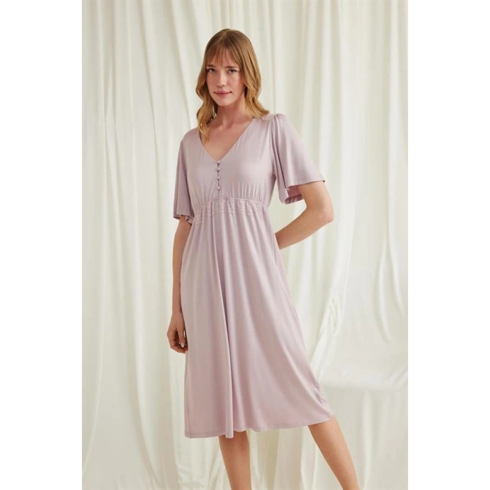 AMORA SECRET DANTELLI ÖNÜ DÜĞMELI HAMILE LOHUSA VISKON GECELIK