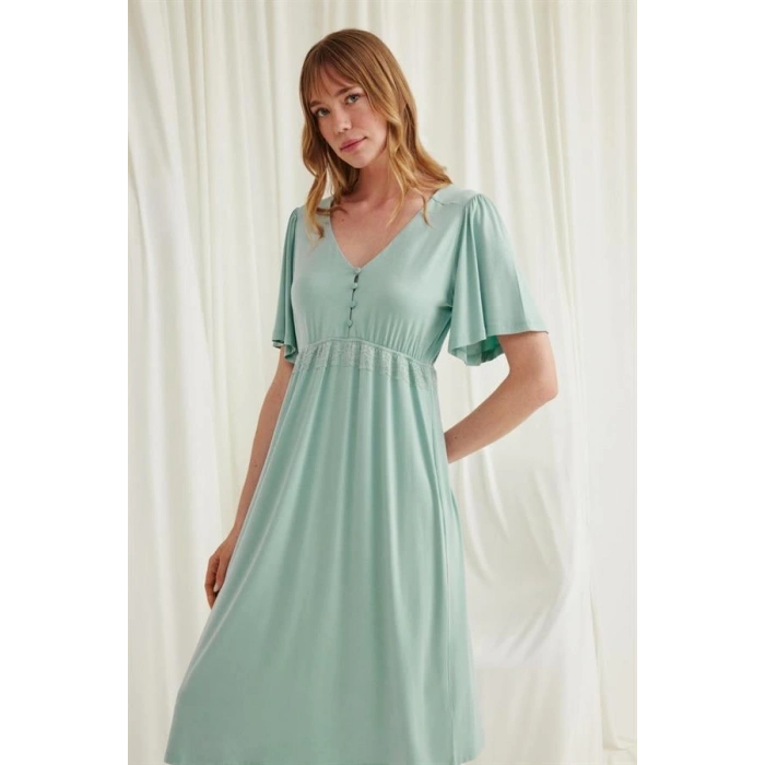 AMORA SECRET DANTELLI ÖNÜ DÜĞMELI HAMILE LOHUSA VISKON GECELIK