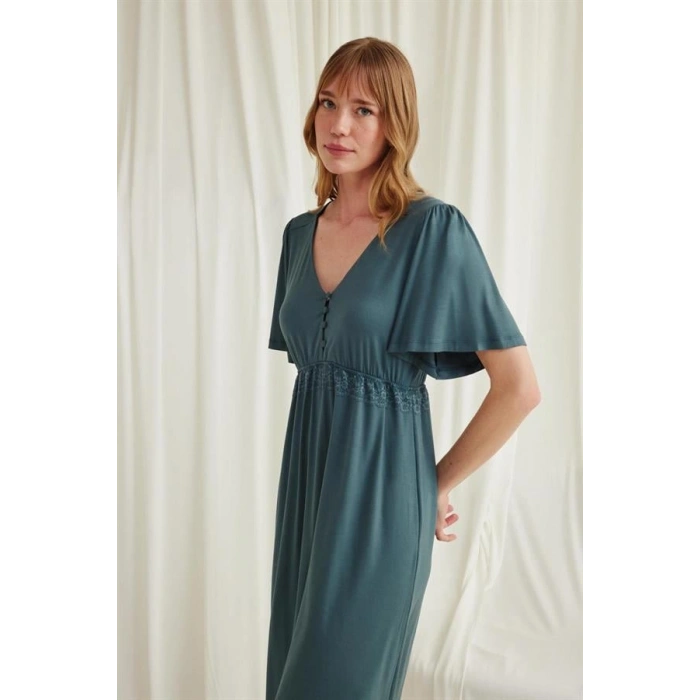 AMORA SECRET DANTELLI ÖNÜ DÜĞMELI HAMILE LOHUSA VISKON GECELIK